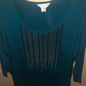 Christopher and Banks teal 3/4 length tunic